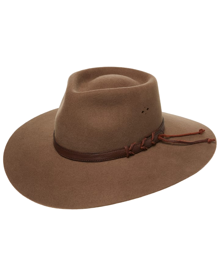 Statesman Big Australian Wool Felt Hat Light Brown Surplus City