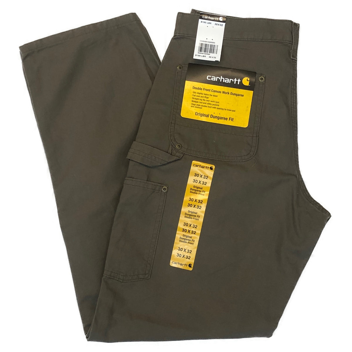 Carhartt Pants: Mens Double Front Canvas Work Dungaree B195TAN