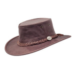 Barmah - Sundowner Kangaroo Leather Hat - Dark Brown
