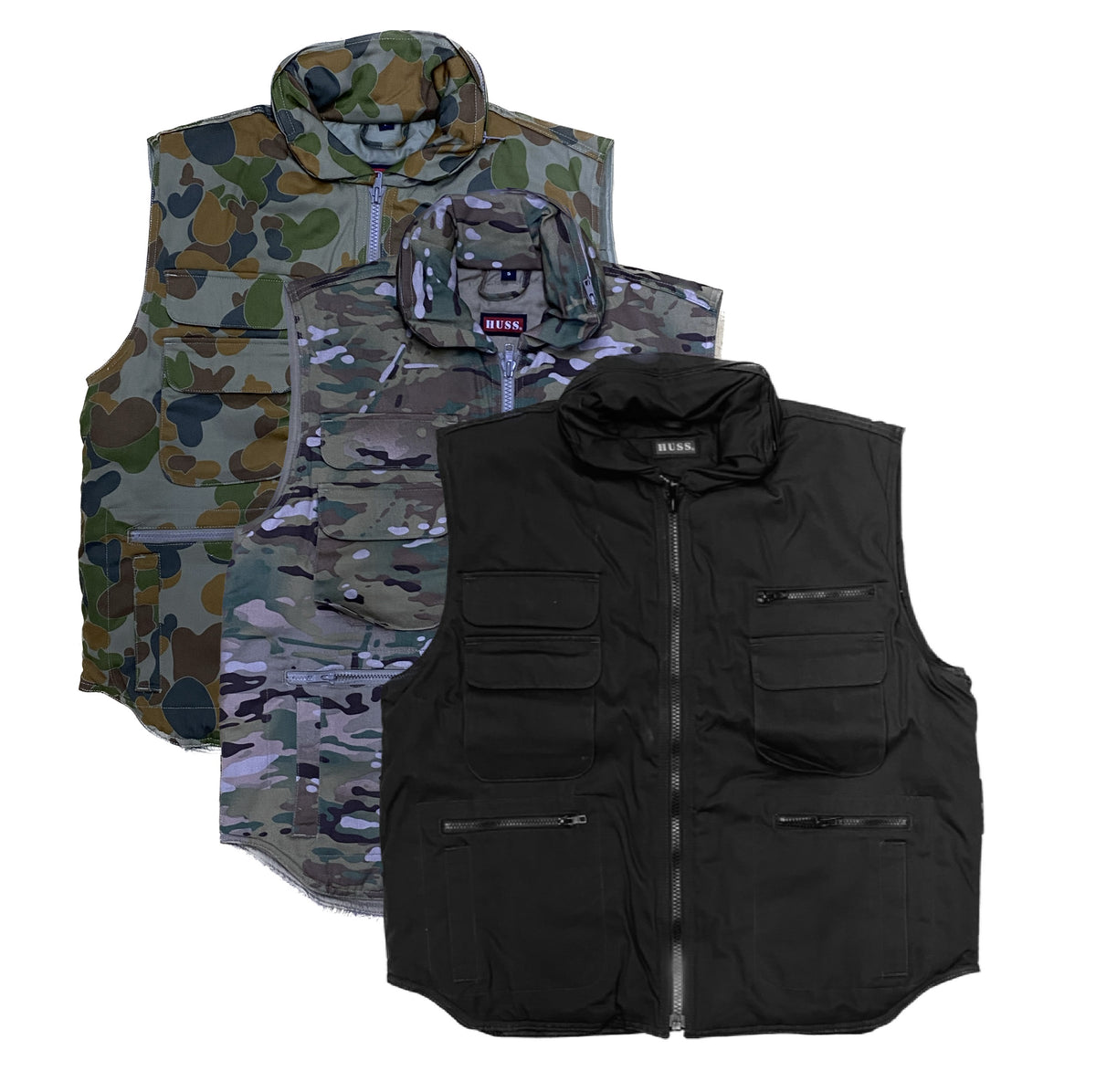 Huss - Ranger Zip Up Vest - Auscam / Multicam / Black – Surplus City