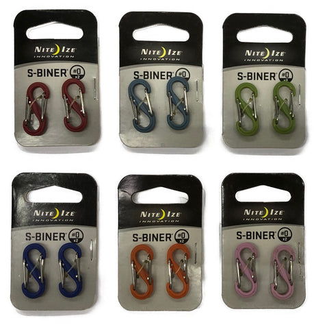 Nite Ize - #0 S-Biner Coloured Set - Pink / Green / Orange / Navy / Sky Blue / Red