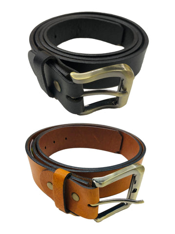 Black and Tan Leather Belt 38mm