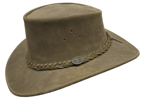 Barmah - Bushie Suede Leather Hat - Tan