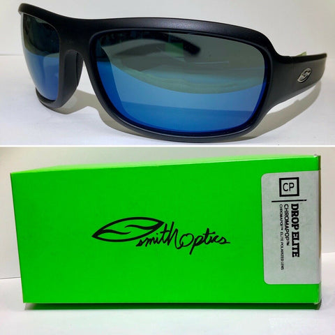 Smith Optics - Drop Elite Polarized TLT Optics Sunglasses - Black / Chromapop Blue Mirror