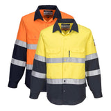 Portwest - FR04 - Portflame Flame Resistant Shirt - Yellow/Navy - Orange/Navy
