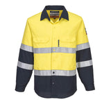 Portwest - FR04 - Portflame Flame Resistant Shirt - Yellow/Navy - Orange/Navy