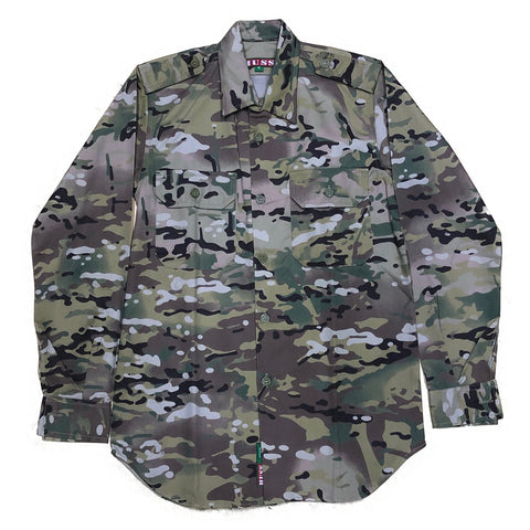 HUSS - Multicam Camouflage Long Sleeve Button Up Combat Shirt