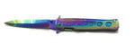 Stiletto Folding Knife - 23cm - Rainbow / Gold