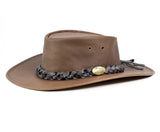Jacaru - 1001 Kangaroo Leather Hat - Black / Brown