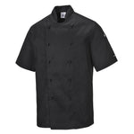 Portwest - C734 - Kent Short Sleeve Chef Jacket - White / Black