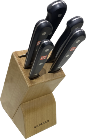 Kamati - Gourmet 6 Piece Knife Block Set - German Stainless Steel