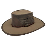 Jacaru - 1026 Koolaroo Mesh Wide Brim Hat - Brown / Khaki