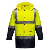 Portwest - MJ306 -  Eyre Lightweight Hi-Vis Rain Jacket with Tape - Yellow & Navy