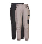 MP703 - Cuffed Slim Fit Stretch Work Pants  - Black / Sand