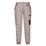MP703 - Cuffed Slim Fit Stretch Work Pants  - Black / Sand