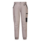 MP703 - Cuffed Slim Fit Stretch Work Pants  - Black / Sand
