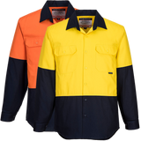 Portwest - MS901 - Hi-Vis Two Tone Regular Weight Long Sleeve Shirt - Yellow / Navy - Orange / Navy