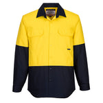 Portwest - MS901 - Hi-Vis Two Tone Regular Weight Long Sleeve Shirt - Yellow / Navy - Orange / Navy