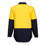 Portwest - MS901 - Hi-Vis Two Tone Regular Weight Long Sleeve Shirt - Yellow / Navy - Orange / Navy