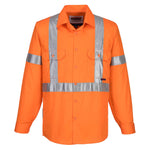 Portwest - MX301 - 100% Lightweight Cotton Long Sleeve Shirt with Cross Back Tape - Orange