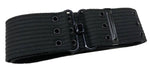 Triple Eyelet Webbing Belt - Black / Khaki