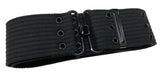 Triple Eyelet Webbing Belt - Black / Khaki