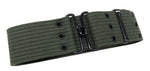 Triple Eyelet Webbing Belt - Black / Khaki
