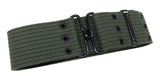 Triple Eyelet Webbing Belt - Black / Khaki